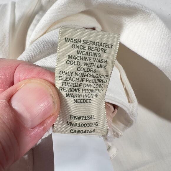 L.L. Bean Stretch Jeans Woman's 12 Classic Fit Upstretched 32W White 5-Pocket - Picture 11 of 14